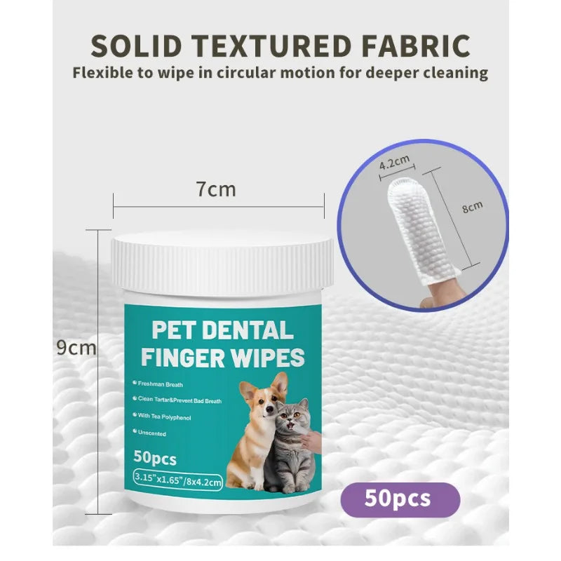 Dental Finger Wipes for Dogs Cats
