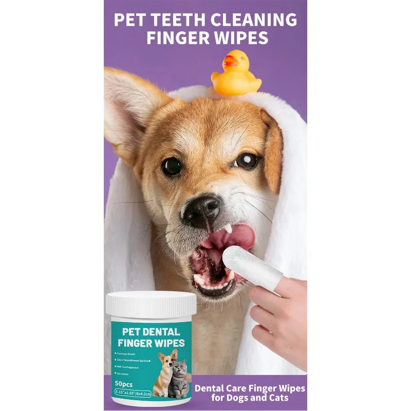 Dental Finger Wipes for Dogs Cats